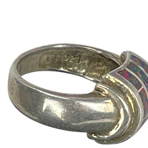 Beautiful 925 SILVER RING Pink Purple Stones Size 5 - Picture 4 of 4